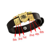 Personalized Shield Bracelets Name Man Engraved Leather Bracelet