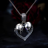 Personalized Skull Heart Necklace with Birthstones Gift Jewelry