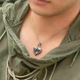 Personalized Skull Heart Necklace with Birthstones Gift Jewelry