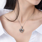 Personalized Skull Heart Necklace with Birthstones Gift Jewelry