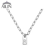 Personalized Stainless Steel 1-3 Initials Necklace Paperclip Chain