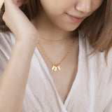 Personalized Stainless Steel 1-3 Initials Necklace Paperclip Chain