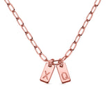 Personalized Stainless Steel 1-3 Initials Necklace Paperclip Chain