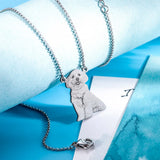 Stainless Steel Pet Photos Engraved Necklace Gift