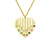 Personalized Stainless Steel Birthstones Family Necklace