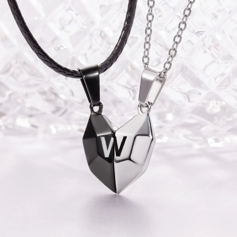 Personalized Stainless Steel Magnetic Heart Necklaces Gift
