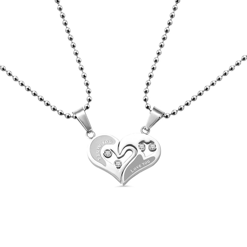 Stainless Steel Breakable Heart Necklace Bead Chain Romantic Gift