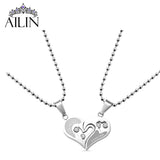 Stainless Steel Breakable Heart Necklace Bead Chain Romantic Gift