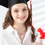 Personalized Stainless Steel Engraved Bear Graduation Pendant Necklace