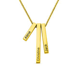 Personalized Engraved 3D Vertical Bar Necklace in Rose - Jewelry Gift