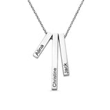 Personalized Engraved 3D Vertical Bar Necklace in Rose - Jewelry Gift