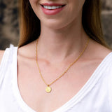 Stainless Steel Initial Link Necklace Round Shape Jewelry