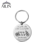 Personalized Stainless Steel Love Makes a Family Keychain