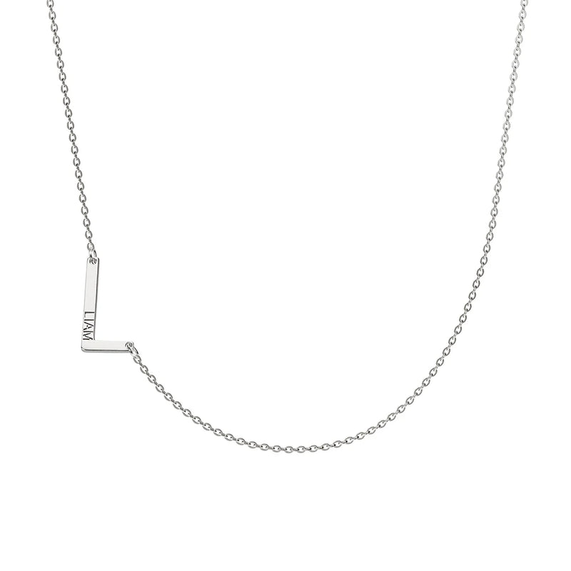 Custom Stainless Steel Sideways 1-2 Letters Layered Necklace with Names