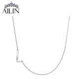 Custom Stainless Steel Sideways 1-2 Letters Layered Necklace with Names