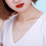 Personalized Stainless Steel Three Names Necklace in Rose