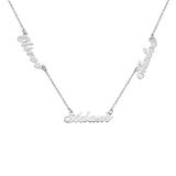 Personalized Stainless Steel Three Names Necklace in Rose