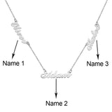 Personalized Stainless Steel Three Names Necklace in Rose