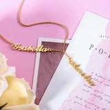 Personalized Stainless Steel Two Names Y-shaped Necklace in Rose