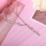 Personalized Stainless Steel Two Names Y-shaped Necklace in Rose