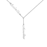 Personalized Stainless Steel Two Names Y-shaped Necklace in Rose