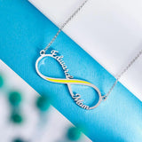 Steel Infinity Name Necklace - Hero's Mom/Wife/Dad/Husband Gift