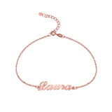 Stainless Steel Charm Bracelet 18K Plated Name Bangle Bracelet