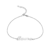 Stainless Steel Charm Bracelet 18K Plated Name Bangle Bracelet