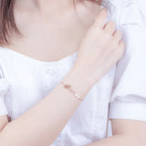 Stainless Steel Charm Bracelet 18K Plated Name Bangle Bracelet