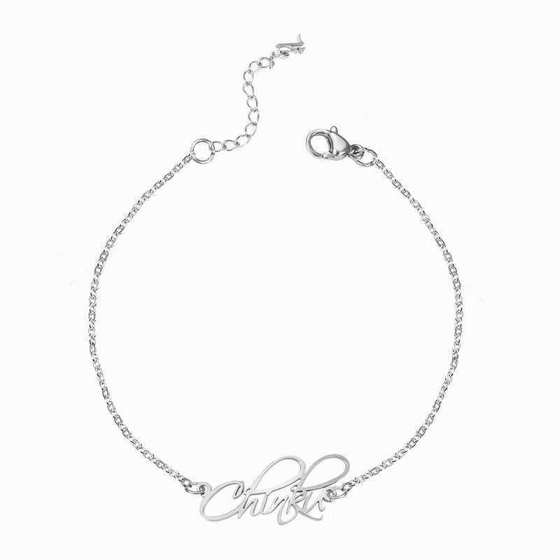Personalized Name Armband 18K Plated Charm Bracelet for Women