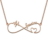 Personalized Infinity Necklace Name Pendant Heart Heartbeat Nameplate Jewelry