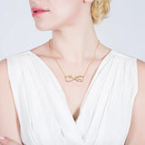 Personalized Infinity Necklace Name Pendant Heart Heartbeat Nameplate Jewelry