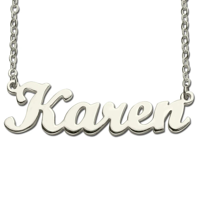 Personalised Stainless Steel Name Necklace Pendant Gift
