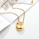 14K Oval Necklace Titanium Steel Premium Chain Hip Hop Jewelry