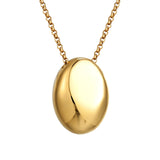 14K Oval Necklace Titanium Steel Premium Chain Hip Hop Jewelry