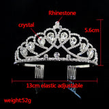 Crystal Bridal Tiara Crown Princess Jewelry Rhinestone Wedding Hair Accessory