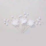 6Pcs Bride Wedding Hair Pins Floral Pearl Decor Hair Jewelry Accessories