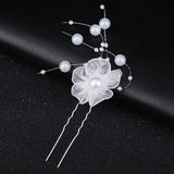 6Pcs Bride Wedding Hair Pins Floral Pearl Decor Hair Jewelry Accessories