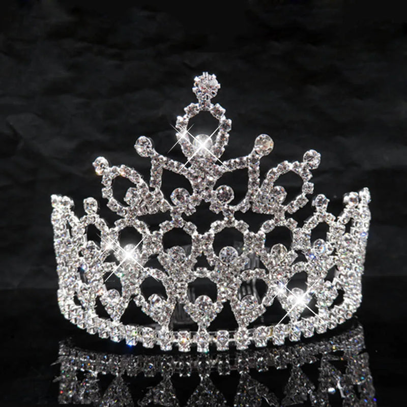 Crystal Bridal Tiaras and Crowns Comb Wedding Headbands Big Crown Hair Jewelry
