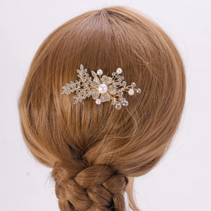 Bridal Crystal Hair Combs Headpiece Jewelry Rhinestone Pearl Flowers