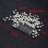 Bridal Crystal Hair Combs Headpiece Jewelry Rhinestone Pearl Flowers