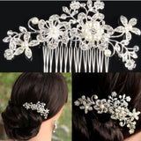 Bridal Crystal Hair Combs Headpiece Jewelry Rhinestone Pearl Flowers