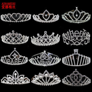 Crystal Tiara Crown, Heart Pearl Headband, Wedding Hair Accessory