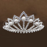 Crystal Tiara Crown, Heart Pearl Headband, Wedding Hair Accessory