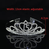 Crystal Tiara Crown, Heart Pearl Headband, Wedding Hair Accessory