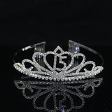 Crystal Tiara Crown, Heart Pearl Headband, Wedding Hair Accessory