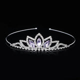 Crystal Glass Crown Headband Girl Princess Headdress Wedding Hair Accessories
