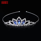 Crystal Glass Crown Headband Girl Princess Headdress Wedding Hair Accessories