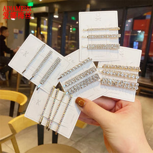European American Rhinestone Hairpin Bangs Word Clip Headdress