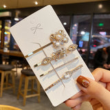 Geometric Crystal Hair Clips Rhinestones Barrettes Set